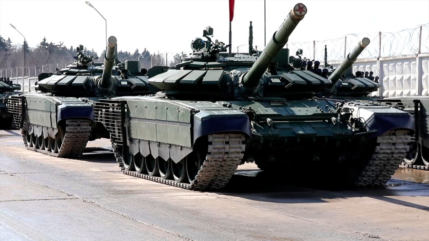 Dàn khí tài khủng tập kết tại Moscow chuẩn bị cho lễ duyệt binh Ngày Chiến thắng